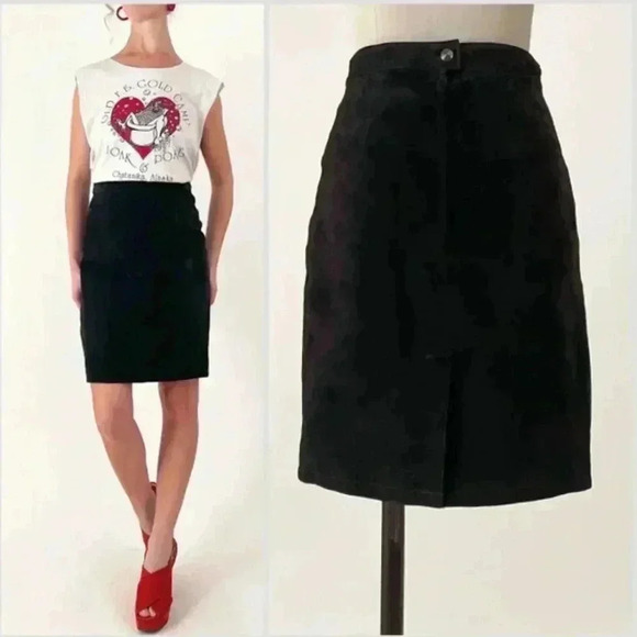 Beautiful vintage suede leather skirt - Picture 1 of 4